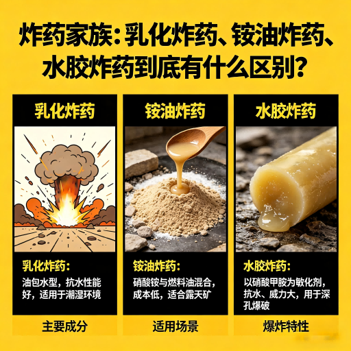 方正炸药家族：乳化炸药、铵油炸药、水胶炸药到底有什么区别？